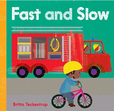 książka Fast and Slow o szybkich i wolnych pojazdach po angielsku dla maluchów